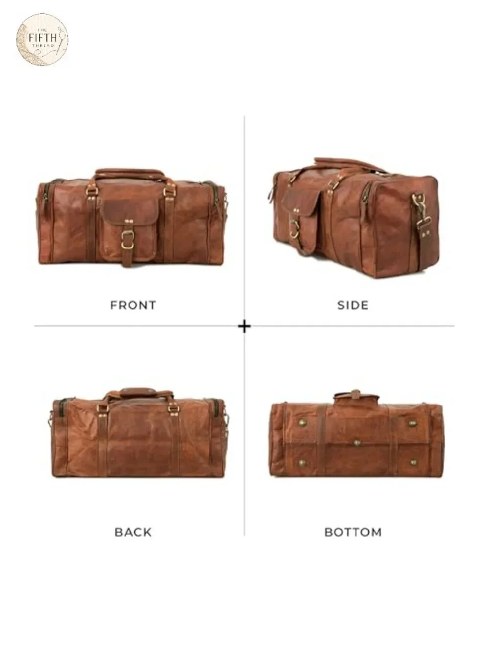 Genuine Leather Duffle Bag Vintage Travel Carry-On